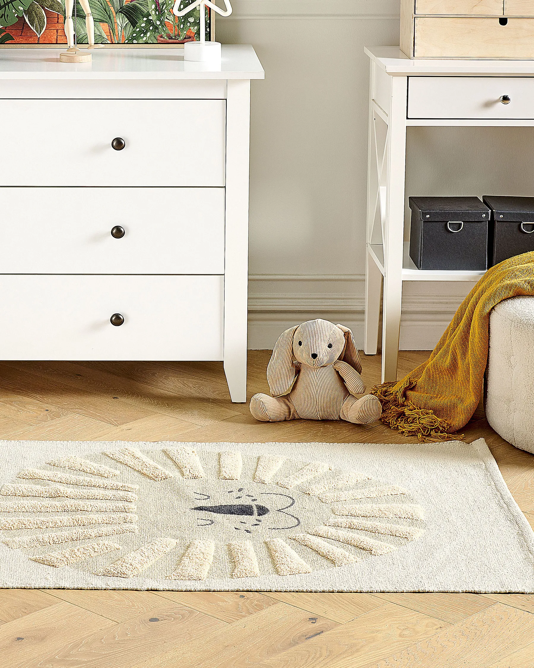 Kids Rug BALARI Beige 80 x 150 cm Cotton_866567