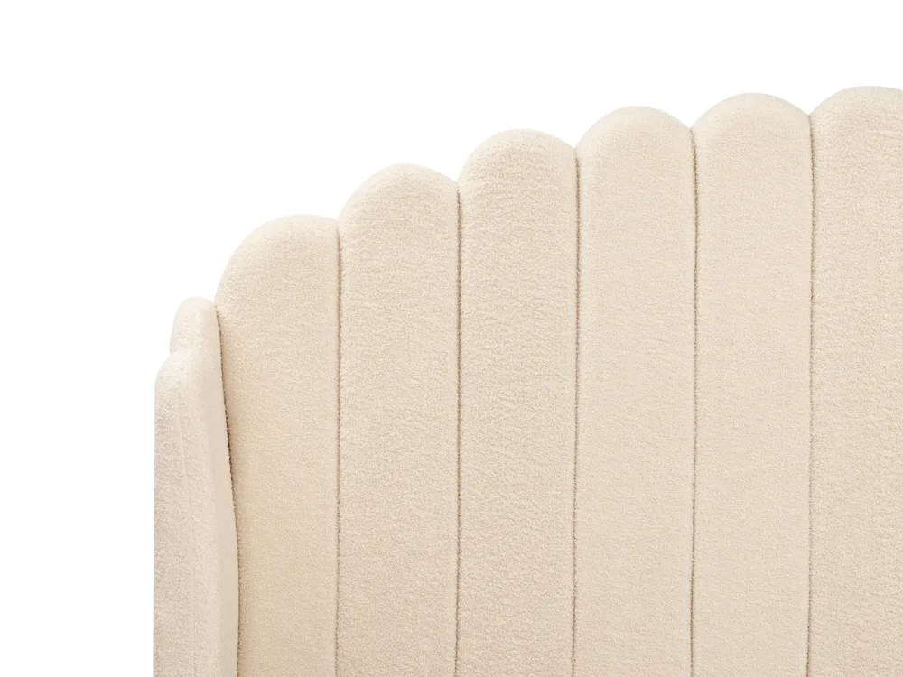 Bed Boucle AMBILLOU 160 x 200 cm (EU King Size) Beige_967548