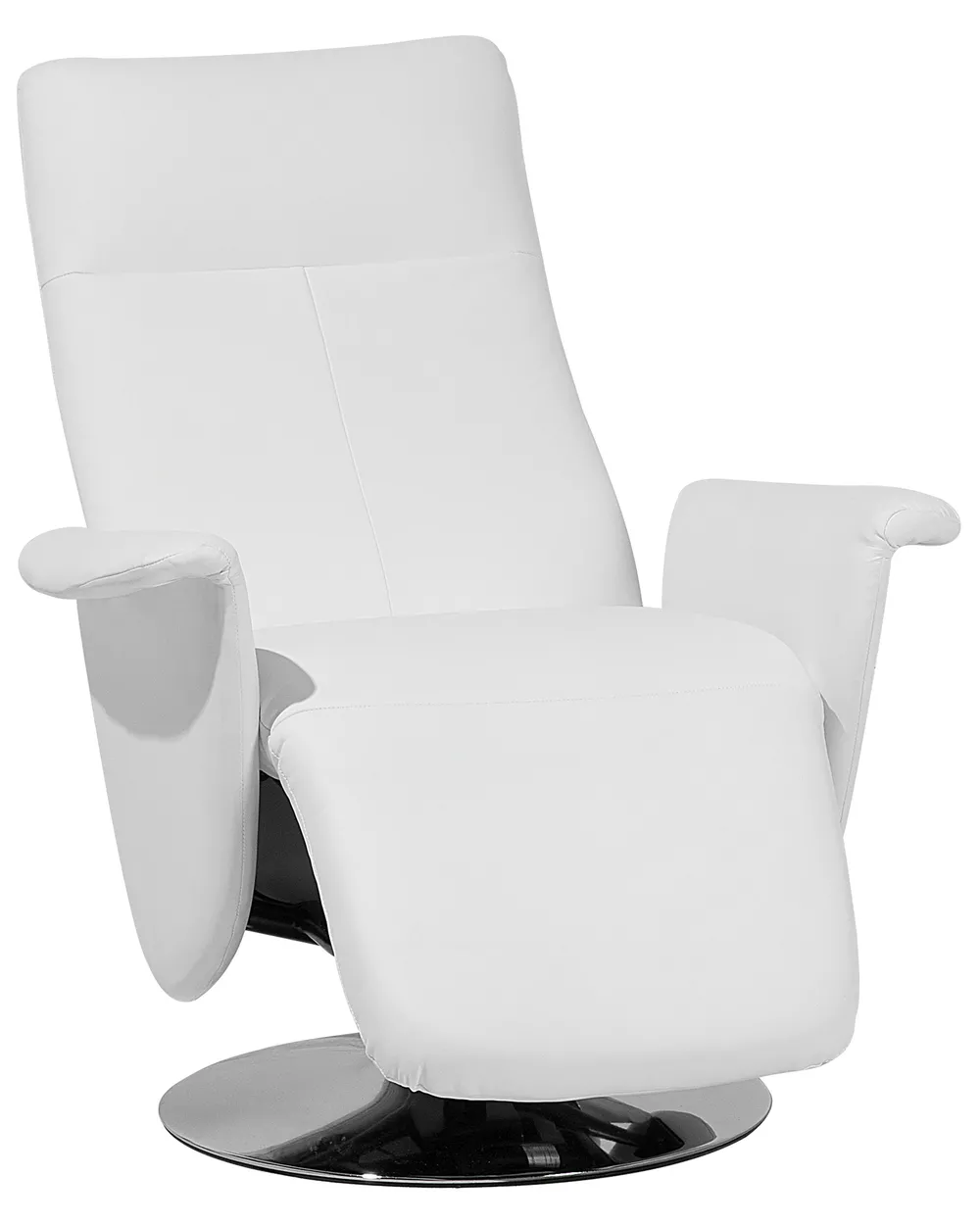 Recliner Chair PRIME with Footrest Faux Leather White