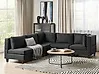 Modular Corner Sofa 5 Seater UNSTAD Fabric Black Left Hand