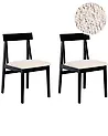 Set of 2 Dining Chairs ISLE Wood Black/ Beige