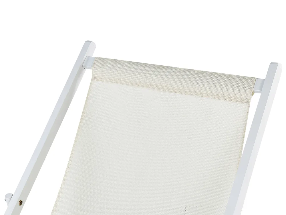 Folding Deck Chair LOCRI II Metal Light Beige_926326