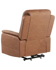 Elektrisk reclinerfåtölj GLORIE med massagefunktion Konstläder Brun_953520