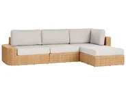 Garden Corner Sofa with Table 4 Seater OLIVERI PE Rattan Beige Left Hand_1073686
