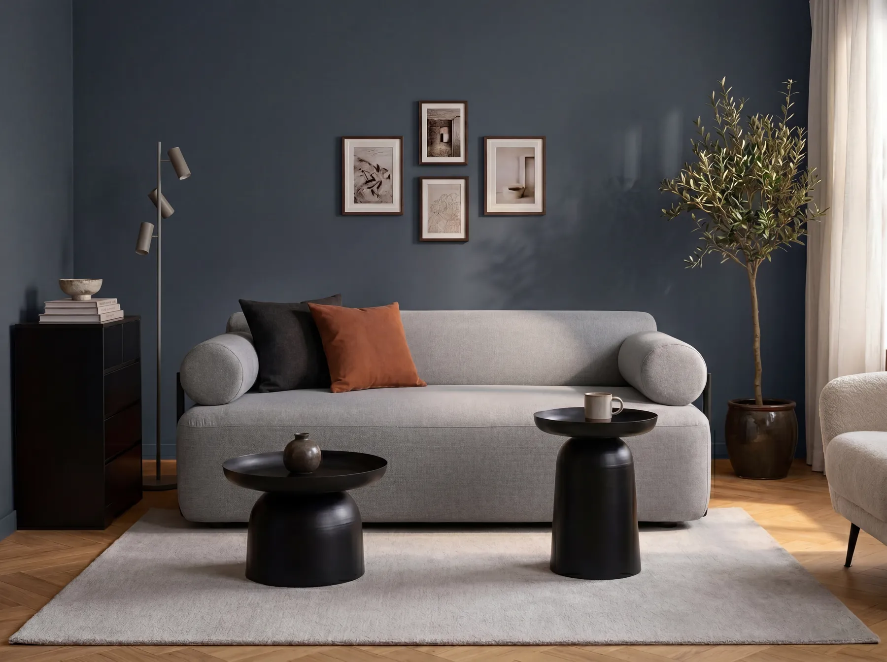 Sofa 2 Seater ELVA Fabric Light Grey_1035678