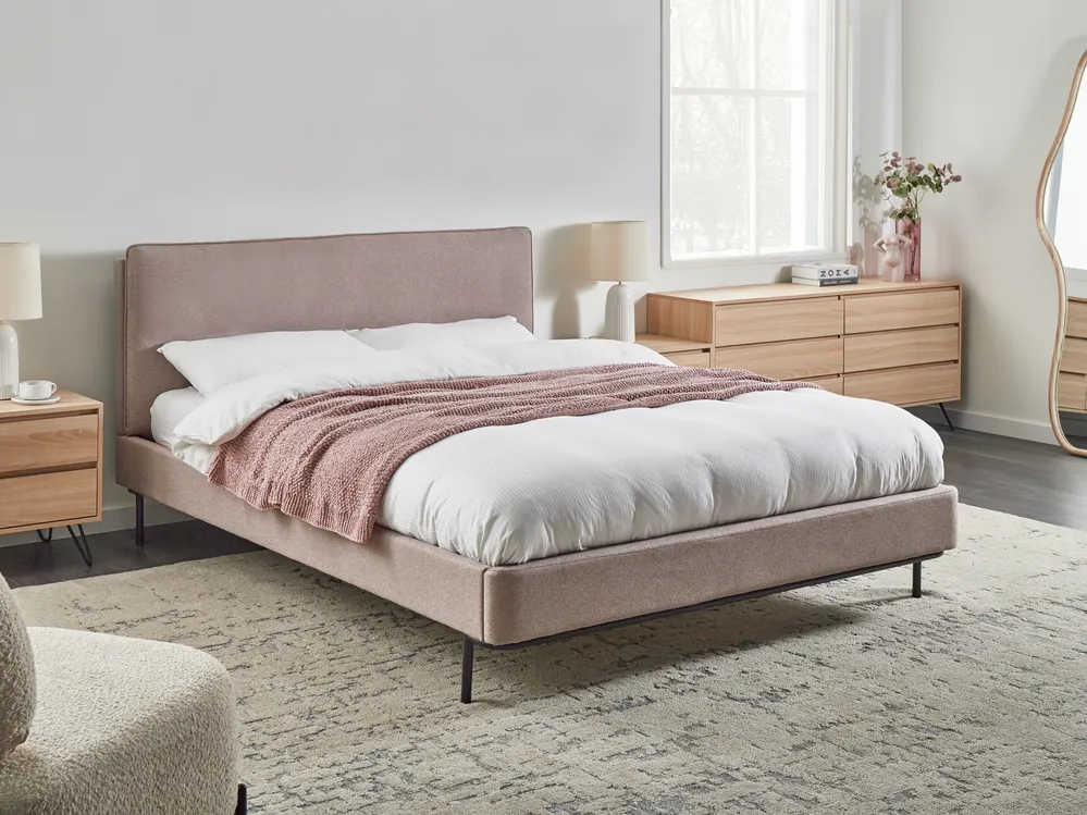 Bed Fabric CORIO 160 x 200 cm (EU King Size) Taupe