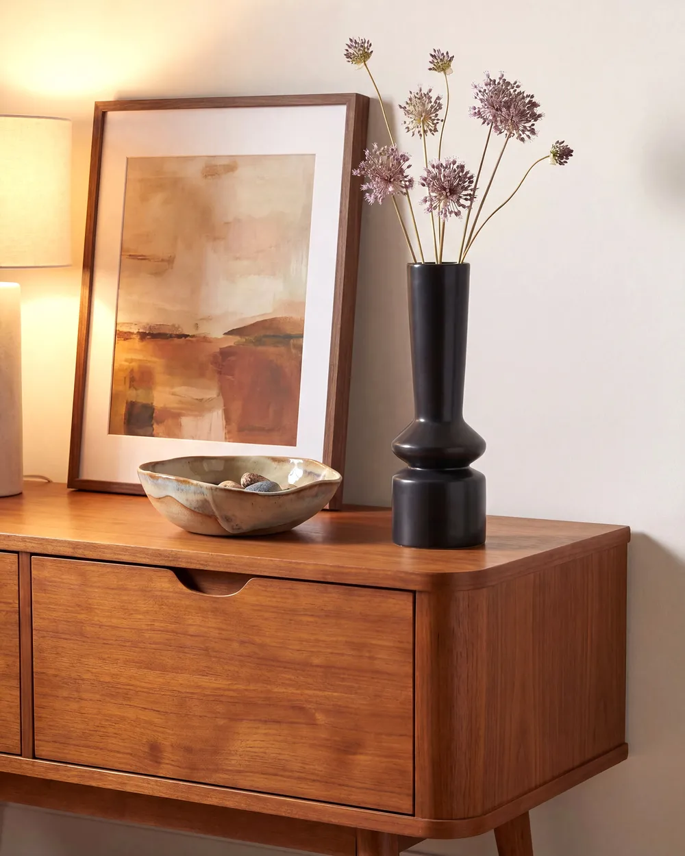 Flower Vase PEANIA 30 cm Ceramic Black