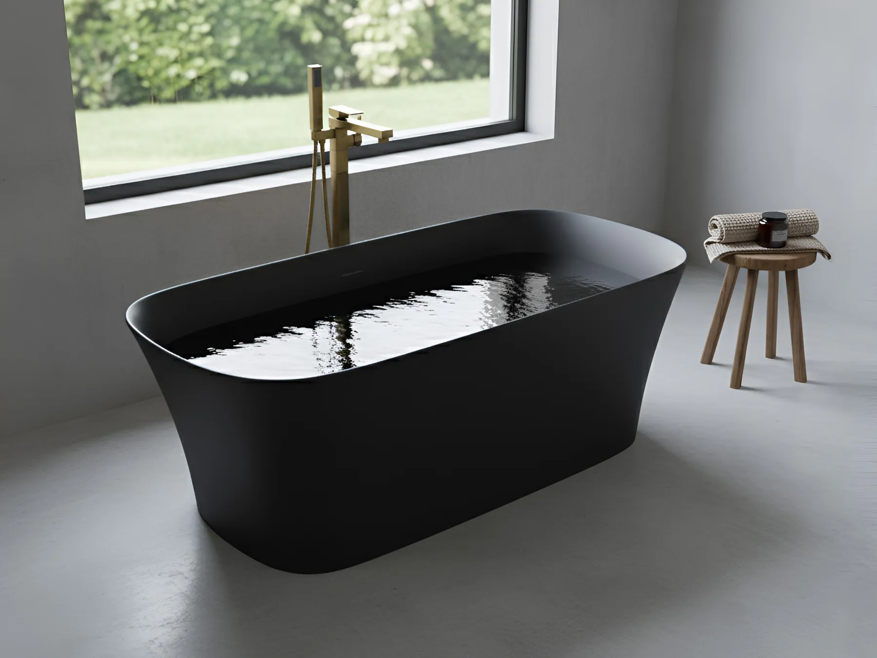 Freestanding Bathtub LANALHUE 1600 x 750 mm Black_1033588