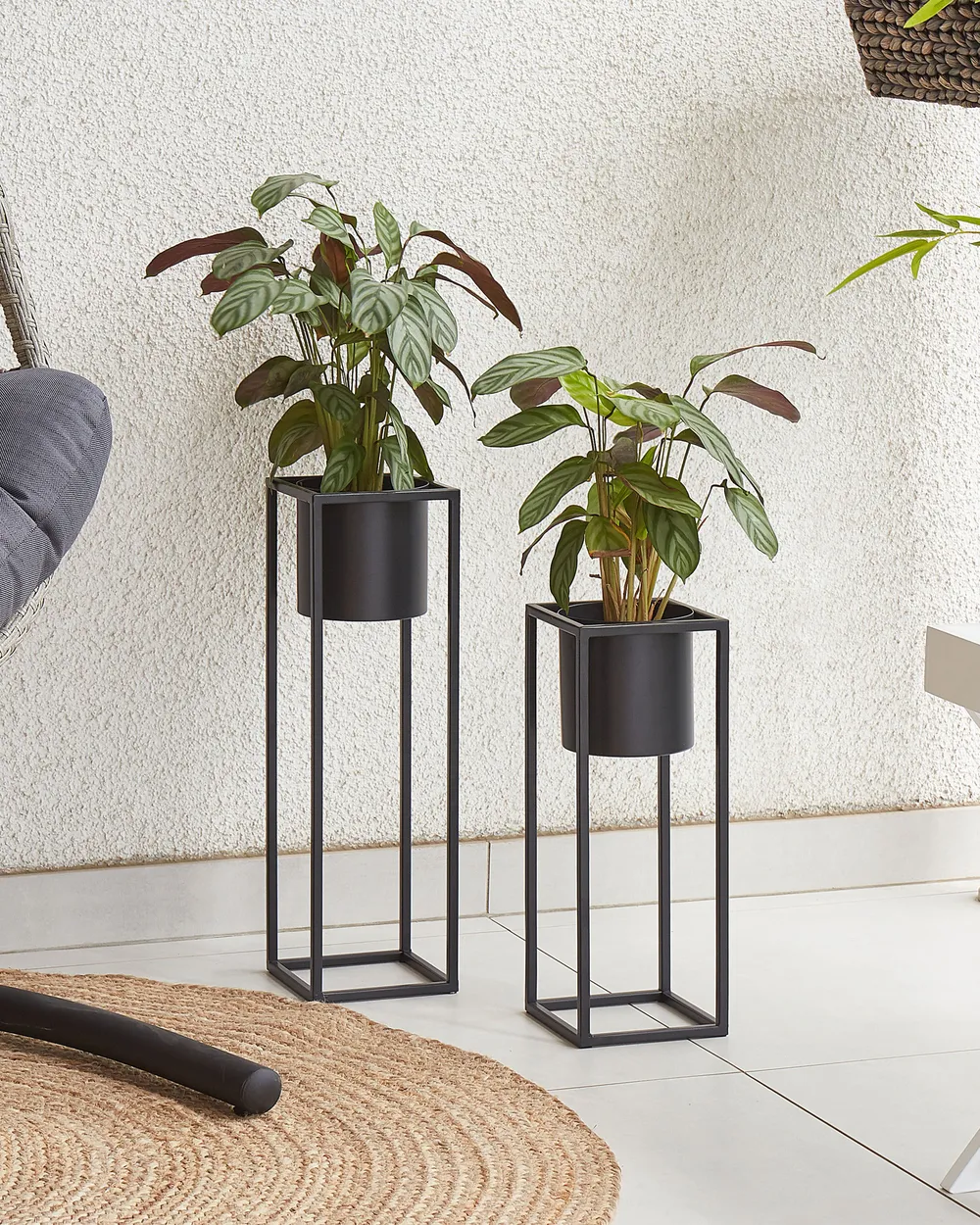 Elevated Plant Pot IDRA 15 cm Metal Black
