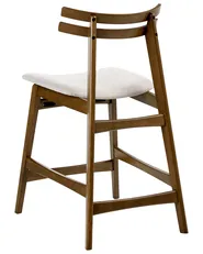 Set med 2 barstolar CYNTHIANA Trä Brun/ Ljusbeige_1060381