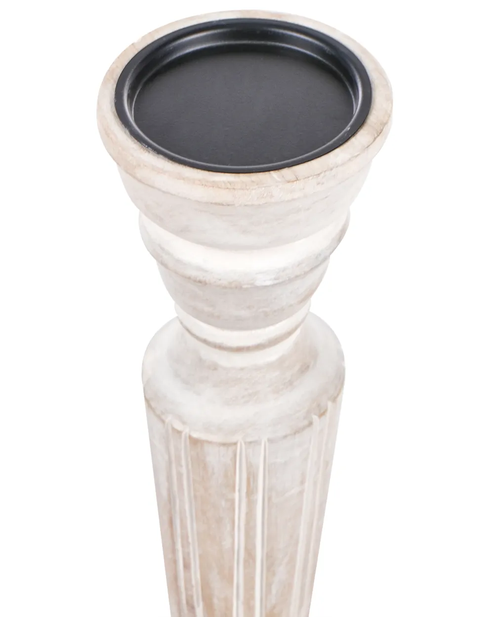 Set of 2 Candle Holders DARWA 30/40 cm Mango Wood Light Brown_1003962