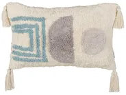 Set med 2 prydnadskuddar CASSIOPE 30 x 50 cm Bomull Vit Geometriskt tryck_888233