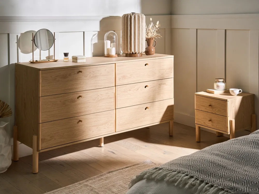 2 Drawer Bedside Table COLLINS Light Brown_1038552