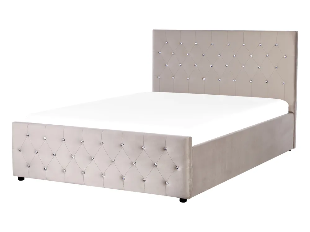 Ottoman Bed AMIENS Velvet Taupe 140 x 200 cm (EU Double)_914331