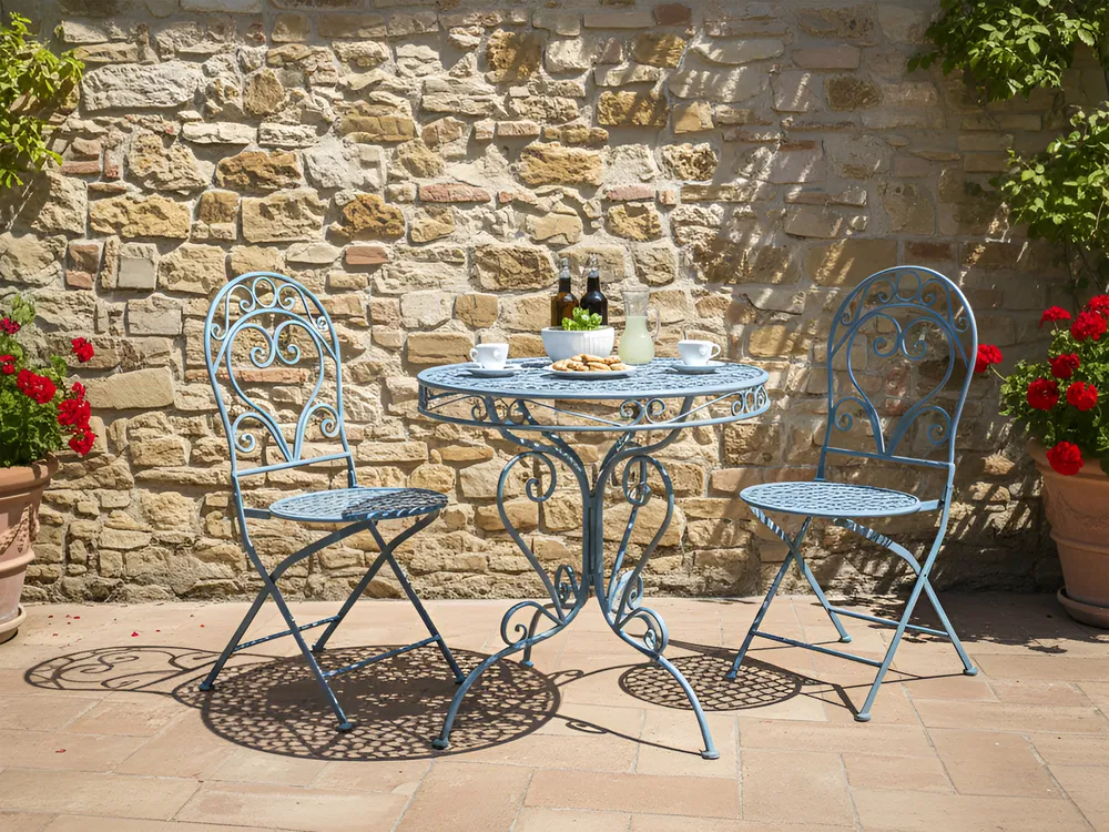 Bistro Set ALBINIA Metal Blue_1021532