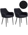 Set of 2 Dining Chairs ALDEN Boucle Black