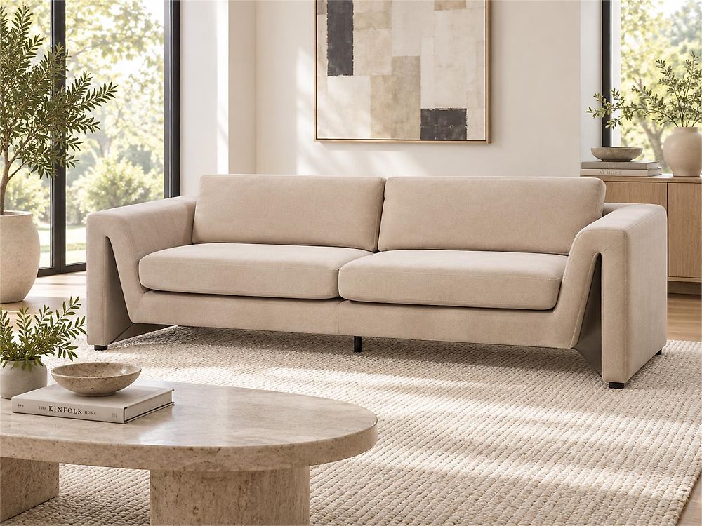 Sofa 3 Seater MAUNU Velvet Dark Beige