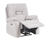 Soffgrupp med elektrisk reclinerfunktion 6-sits BERGEN med USB-port Sammet Ljusbeige_1064817