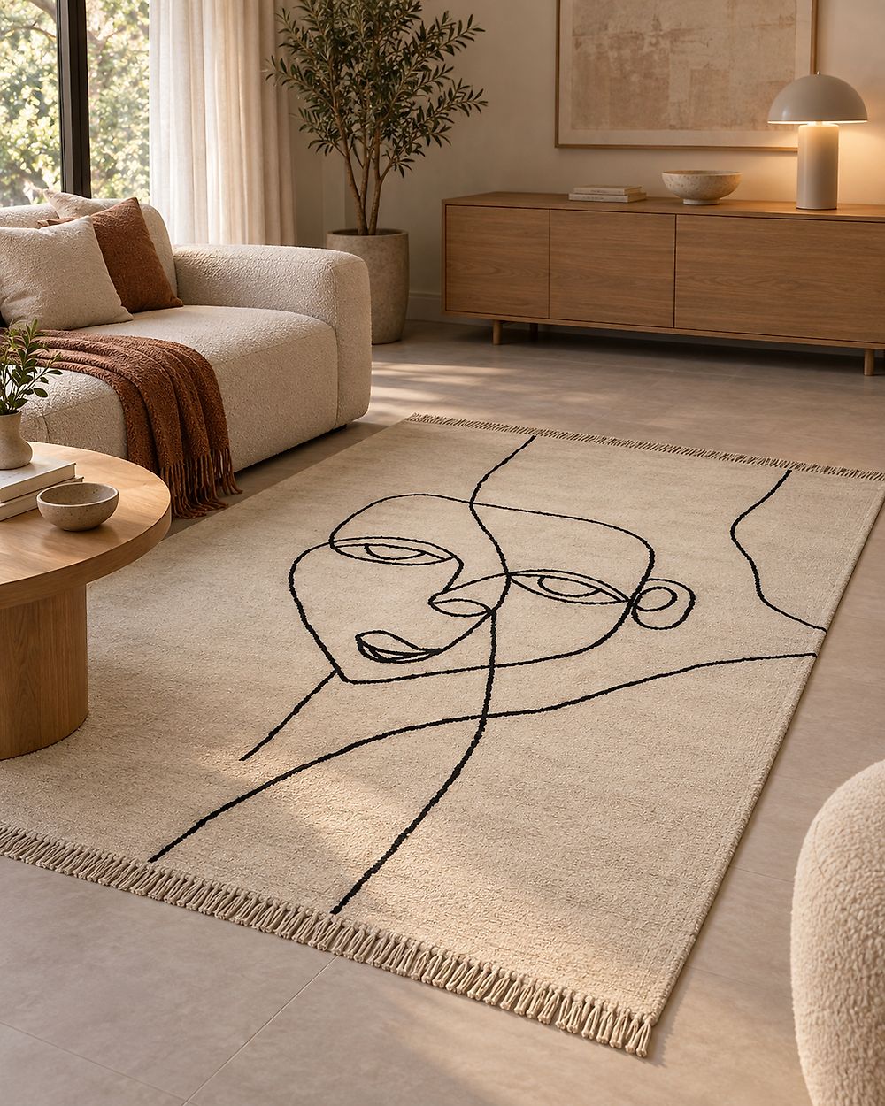 Matta NURU Ljusbeige 160 x 230 cm Bomull