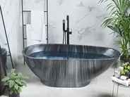 Fristående badkar RIOJA 1700 x 800 mm Svart marmor_809414