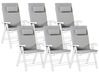 Set of 6 Back/Seat Cushions JAVA/AMANTEA PREMIUM 50 x 71 cm Light Grey