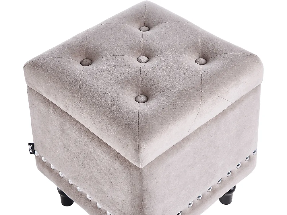 Storage Pouffe LORETTO Velvet Light Grey_1185992