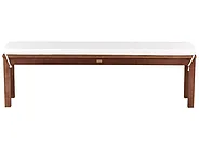 Trädgårdsbänk med dyna TUSCANIA 160 cm Eukalyptusträ Off-White_1153794