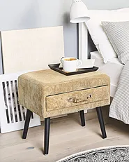 Sängbord med förvaringslåda EUROSTAR Manchester Mörkbeige_773632