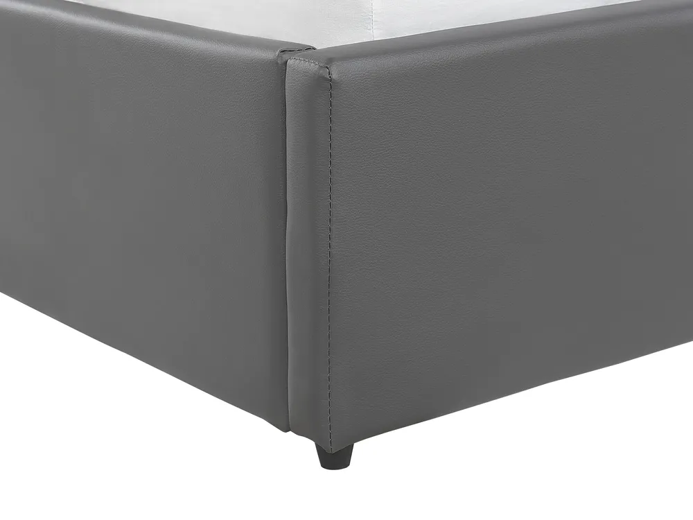 Ottoman Bed DREUX Faux Leather Dark Grey 140 x 200 cm (EU Double)_793186