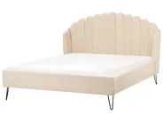 Bed Boucle AMBILLOU 160 x 200 cm (EU King Size) Beige_967547