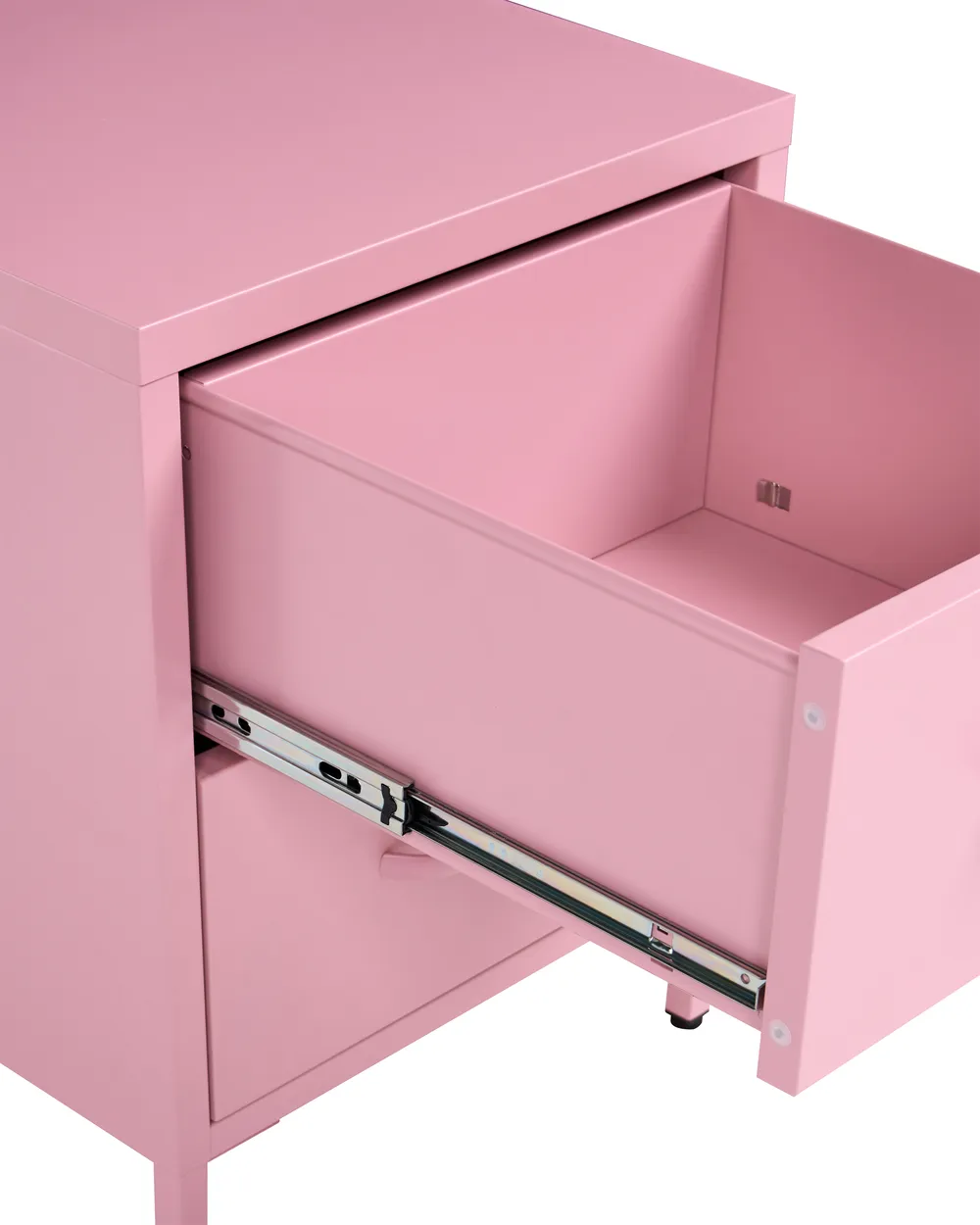 2 Drawer Bedside Table MALAVI Metal Pink_1108321