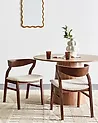 Set med 2 matstolar MAROA Trä Ljusbeige