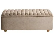 Upholstered Storage Bench SALIDA Fabric Beige_1038305