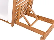 Sun Lounger with Cushion LATERZA  Reclining Certified Acacia Wood White_1165860