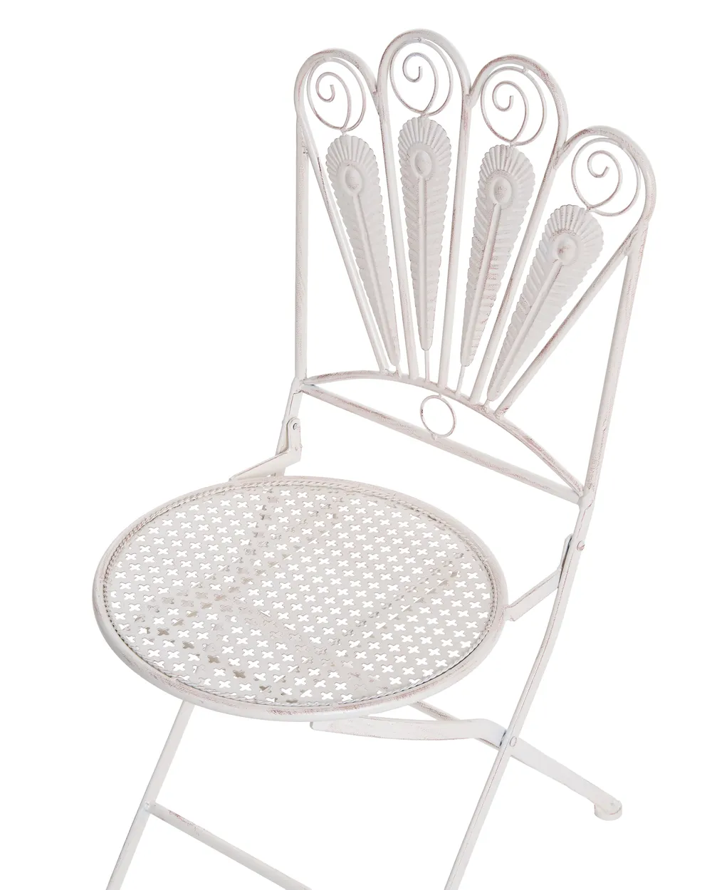 Bistro Set Folding PAVIA Metal Off-White_1046318
