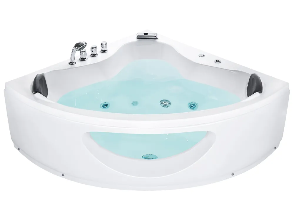 Corner Hot Tub with LED TOCOA 2050 x 1460 mm White_856780