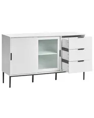 Glass Display Sideboard LEDUC White_1025038