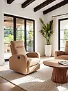 Electric Recliner Chair VERDAL Velvet Light Brown