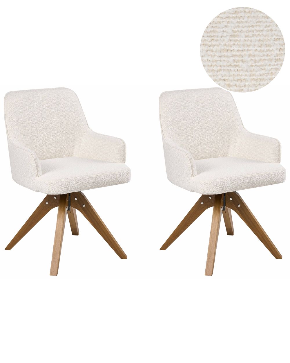 Sett med 2 spisestoler SYLVANIA Bouclé Off white