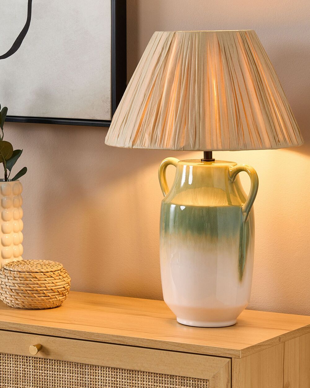 Table Lamp LIMONES Ceramic Green