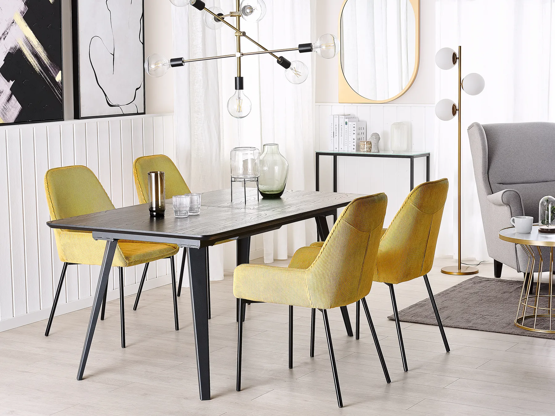 Jatkettava ruokapöytä IRVINGTON Musta 160/200 cm 90 cm_786003