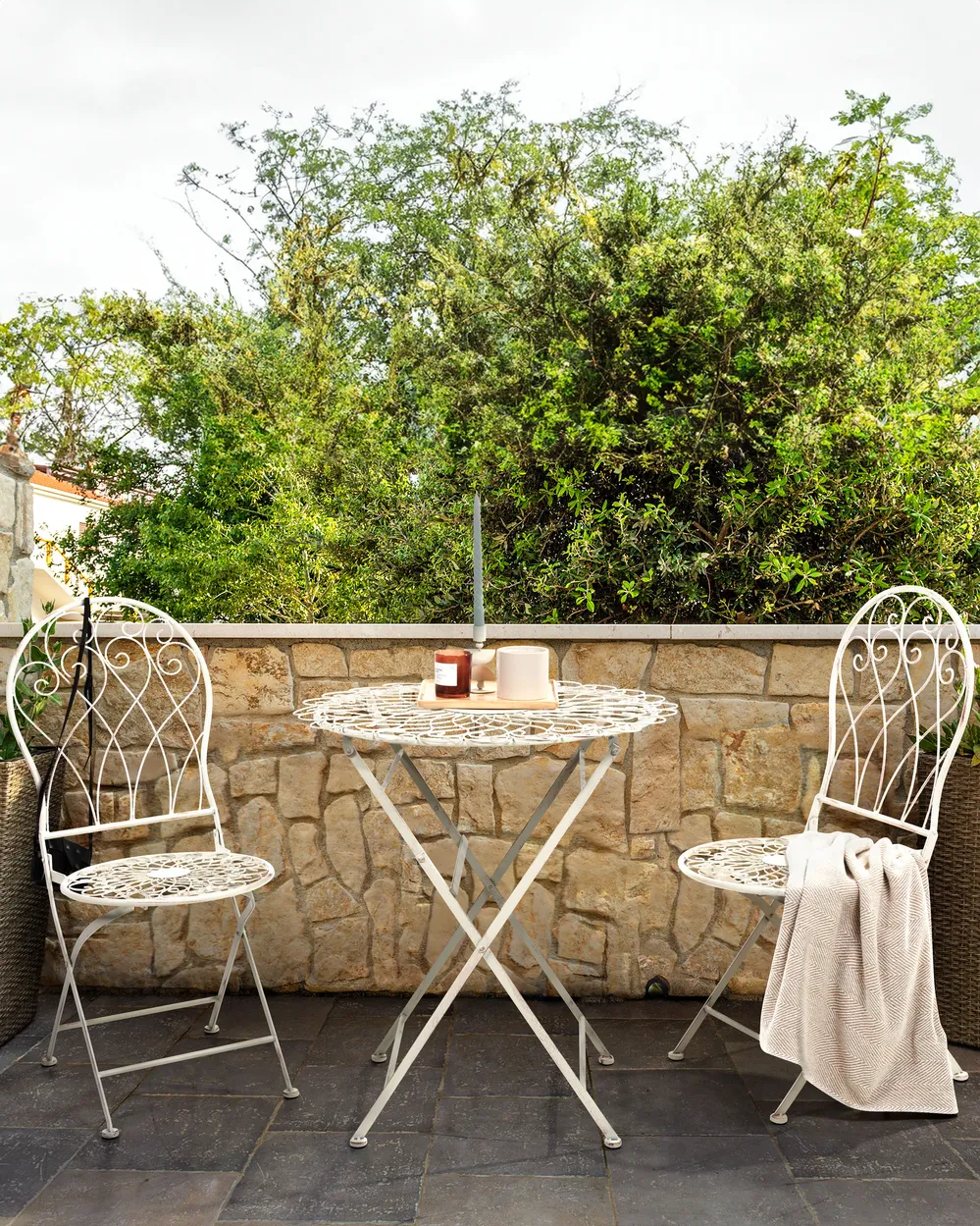 Set of 2 Garden Chairs STIFFE Metal White