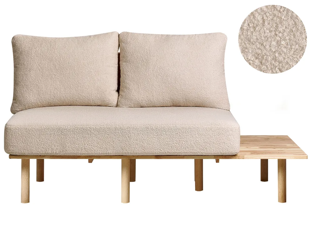 Sofa 2 Seater SALO with Tables Boucle Beige