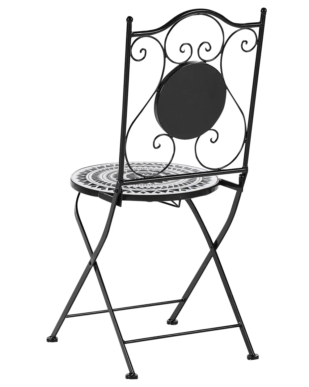 Set of 2 Garden Chairs COMISO Folding Metal Black/ White_982133