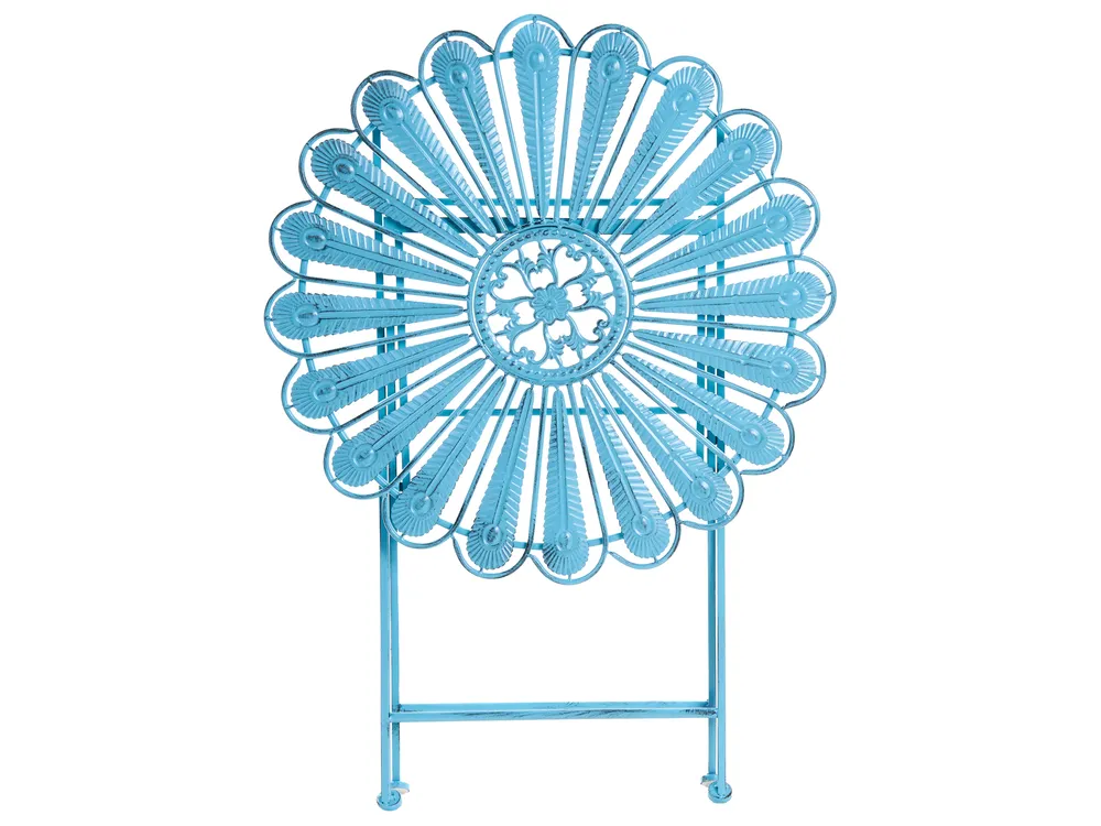 Bistro Set with Bench PAVIA Metal Blue_1046339