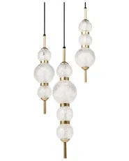 3 Light Pendant Lamp ARAS LED Glass Gold_1033750