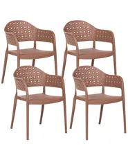 Set of 4 Chairs NARINO Brown_1069721