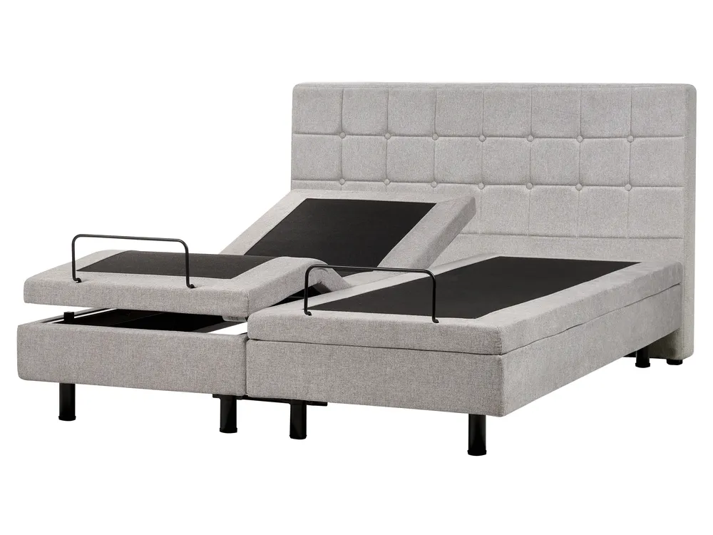 Adjustable Bed Fabric DUKE 160 x 200 cm (EU King Size) Light Grey