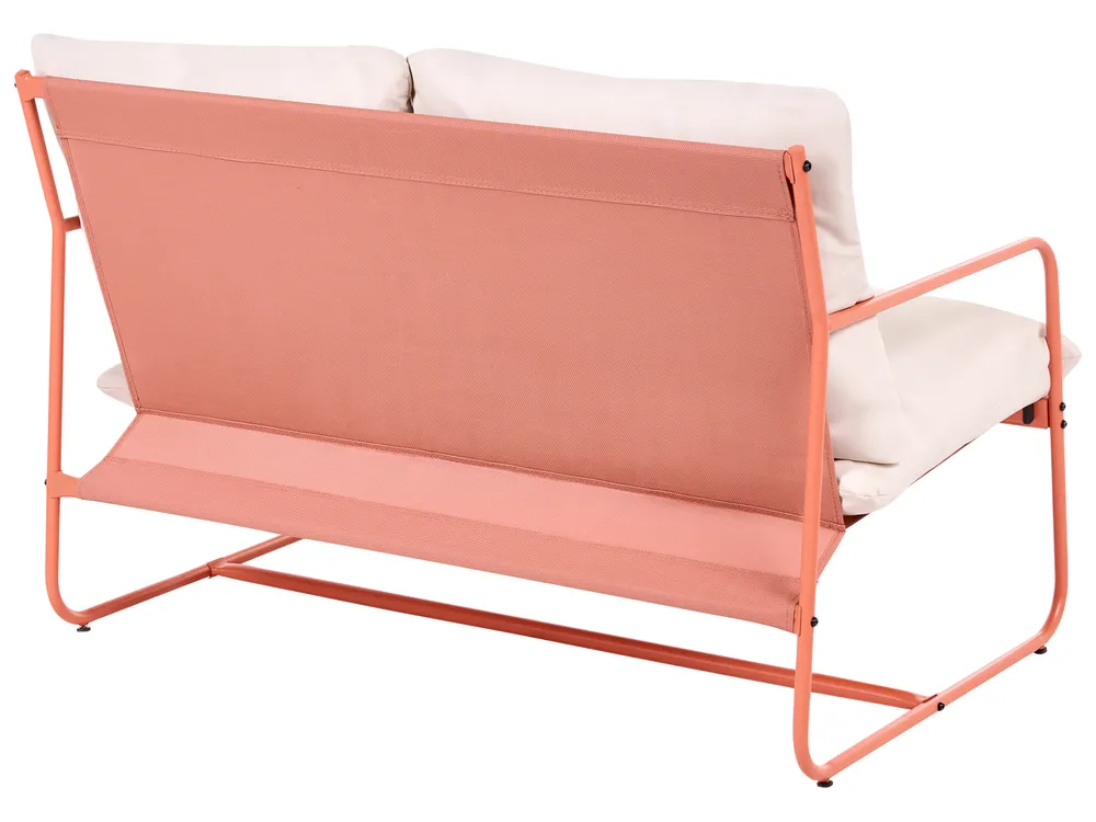 Garden Sofa Set 4 Seater FORMELLO with Tables Metal Coral_1079578