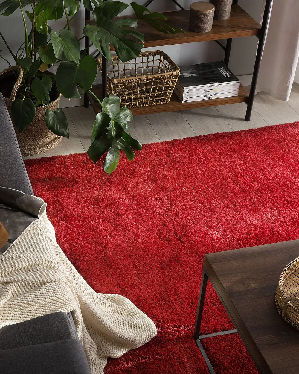 Shaggy Rug EVREN Red 160 x 230 cm